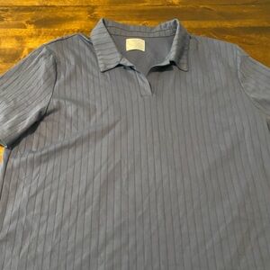 Stylus X Ladarius Campbell Slate Blue V Neck Polo Shirt Striped XXL